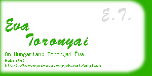 eva toronyai business card